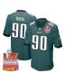Jordan Davis 90 Philadelphia Eagles Super Bowl LIX Champions Patch Game Men Jersey – Midnight Green