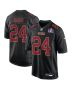 Jordan Mason 24 San Francisco 49ers Super Bowl LVIII Patch Fashion Game Men Jersey – Carbon Black