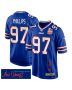 Jordan Phillips 97 Buffalo Bills Super Bowl LIX Champions Patch ‘New Orleans – Where Passion Ignites’ EMBROIDERED Game Men Jersey – Royal