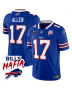 Josh Allen 17 Buffalo Bills Bills Mafia Patch Game Men Jersey – Royal