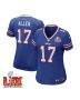 Josh Allen #17 Buffalo Bills Super Bowl LIX Women’s Jersey – Royal