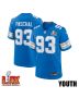 Josh Paschal #93 Detroit Lions Super Bowl LIX YOUTH Jersey – Blue