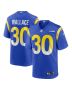 Josh Wallace 30 Los Angeles Rams Game Men Jersey – Royal