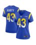 Joshua Karty 43 Los Angeles Rams Game Women Jersey – Royal