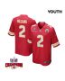 Joshua Williams 2 Kansas City Chiefs Super Bowl LVIII Champions 4 Stars Patch Game YOUTH Jersey – Red