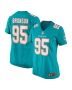 Josiah Bronson 95 Miami Dolphins Women Home Game Jersey – Aqua