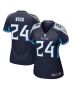 Julius Wood 24 Tennessee Titans Women’s Game Jersey – Navy