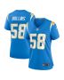 Justin Hollins 58 Los Angeles Chargers Game Women Jersey – Powder Blue
