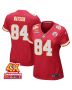 Justin Watson 84 Kansas City Chiefs Super Bowl LVIII Champions 4X Game Women Jersey – Red