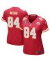 Justin Watson 84 Kansas City Chiefs Super Bowl LVIII Patch Game Women Jersey – Red