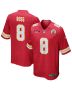 Justyn Ross 8 Kansas City Chiefs AFC Champions Patch Game Men Jersey – Red