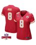 Justyn Ross 8 Kansas City Chiefs Super Bowl LVIII Champions 4 Stars Patch Game Women Jersey – Red