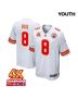 Justyn Ross 8 Kansas City Chiefs Super Bowl LVIII Champions 4X Game YOUTH Jersey – White