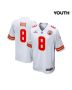 Justyn Ross 8 Kansas City Chiefs Super Bowl LVIII Patch Game YOUTH Jersey – White