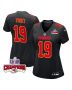 Kadarius Toney 19 Kansas City Chiefs Super Bowl LVIII Champions 4 Stars Patch Fashion Game Women Jersey – Carbon Black