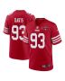 Kalia Davis 93 San Francisco 49ers NFC Champions Patch Game Men Jersey – Scarlet