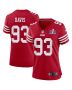 Kalia Davis 93 San Francisco 49ers Super Bowl LVIII Patch Game Women Jersey – Scarlet