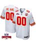 Kansas City Chiefs Super Bowl LVIII Champions 4 Stars Patch Game Custom Men Jersey – White