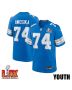 Kayode Awosika #74 Detroit Lions Super Bowl LIX YOUTH Jersey – Blue