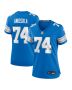 Kayode Awosika 74 Detroit Lions Women’s Team Game Jersey – Blue