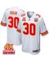 Keaontay Ingram 30 Kansas City Chiefs Super Bowl LVIII Champions 4X Game Men Jersey – White