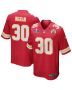 Keaontay Ingram 30 Kansas City Chiefs Super Bowl LVIII Patch Game Men Jersey – Red