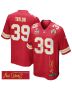 Keith Taylor 39 Kansas City Chiefs Super Bowl LIX Champions Patch ‘New Orleans – Where Passion Ignites’ EMBROIDERED Game Men Jersey – Red