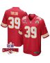 Keith Taylor 39 Kansas City Chiefs Super Bowl LVIII Champions 4 Stars Patch Game Men Jersey – Red