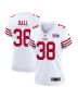 Kemon Hall 38 San Francisco 49ers Super Bowl LVIII Patch Game Women Jersey – White