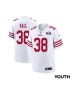 Kemon Hall 38 San Francisco 49ers Super Bowl LVIII Patch Game YOUTH Jersey – White