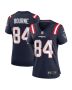 Kendrick Bourne 84 New England Patriots Women Game Jersey – Navy