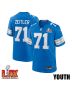 Kevin Zeitler #71 Detroit Lions Super Bowl LIX YOUTH Jersey – Blue