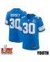 Khalil Dorsey #30 Detroit Lions Super Bowl LIX YOUTH Jersey – Blue