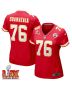Kingsley Suamataia #76 Kansas City Chiefs Super Bowl LIX Women’s Jersey – Red