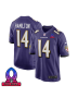Kyle Hamilton 14 Baltimore Ravens 2025 Pro Bowl Patch Game Men Jersey – Purple