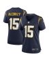 Ladd McConkey 15 Los Angeles Chargers Women’s Alternate Game Jersey – Navy