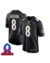Lamar Jackson 8 Baltimore Ravens 2025 Pro Bowl Patch Alternate Game Men Jersey – Black