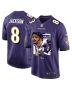 Lamar Jackson 8 Baltimore Ravens Cobra Jackson Game Men Jersey – Purple