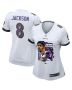 Lamar Jackson 8 Baltimore Ravens Cobra Jackson Women Game Jersey – White
