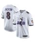Lamar Jackson 8 Baltimore Ravens Lamar the Merrier Game Men Jersey – White