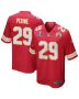 La’Mical Perine 29 Kansas City Chiefs Super Bowl LVIII Patch Game Men Jersey – Red
