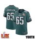 Lane Johnson #65 Philadelphia Eagles Super Bowl LIX YOUTH Jersey – Midnight Green