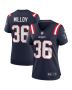 Lawyer Milloy 36 New England Patriots Women Game Retired Jersey – Navy