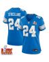 Loren Strickland #24 Detroit Lions Super Bowl LIX Women’s Jersey – Blue