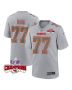 Lucas Niang 77 Kansas City Chiefs Super Bowl LVIII Champions 4 Stars Patch Atmosphere Fashion Game Men Jersey – Gray