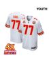 Lucas Niang 77 Kansas City Chiefs Super Bowl LVIII Champions 4X Game YOUTH Jersey – White