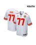 Lucas Niang 77 Kansas City Chiefs Super Bowl LVIII Patch Game YOUTH Jersey – White