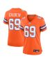 Mark Schlereth 69 Denver Broncos Women’s Mile High Collection 1977 Throwback Retired Player Game Jersey – Orange