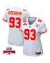 Matt Dickerson 93 Kansas City Chiefs Super Bowl LVIII Champions 4 Stars Patch Game Women Jersey – White