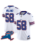 Matt Milano 58 Buffalo Bills New York Patch Game Men Jersey – White